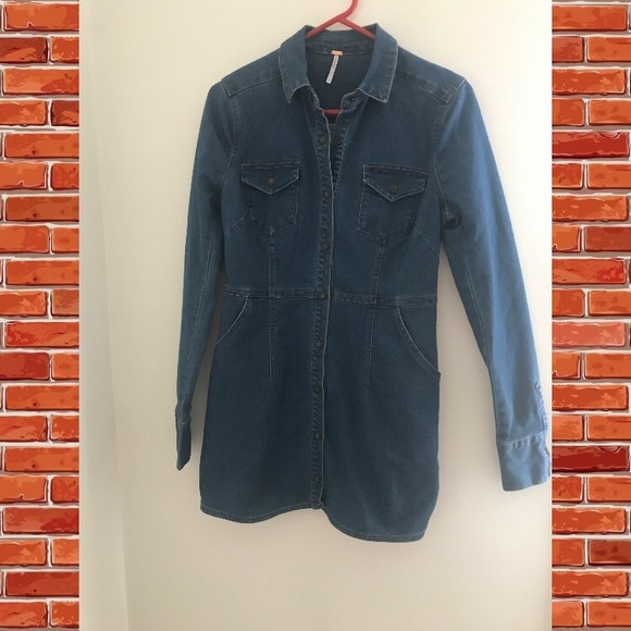 Free People Dynomite in Denim Mini Dress - Picture 5 of 7